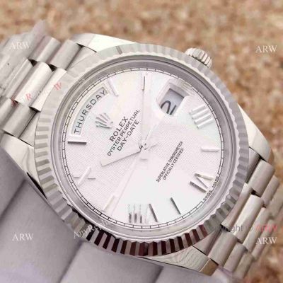 Replica Rolex Day-Date II Watch 41mm Silver Dial Roman Markers